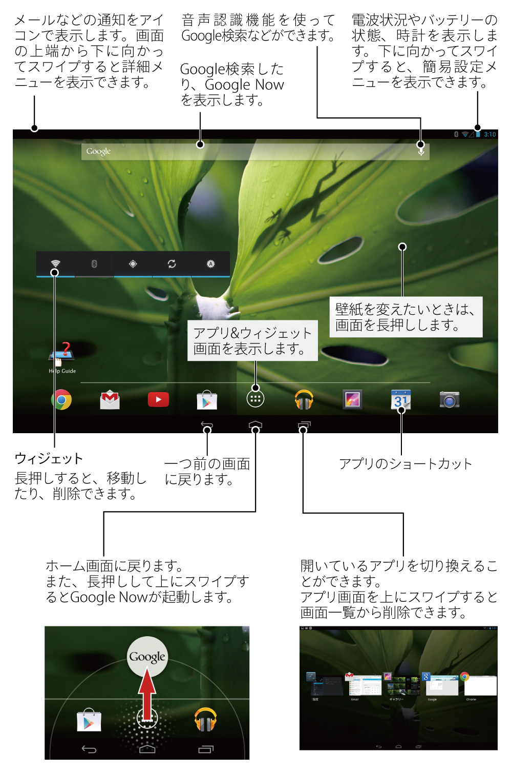 ホーム画面について Android 4 2 タブレット マニュアル制作事例